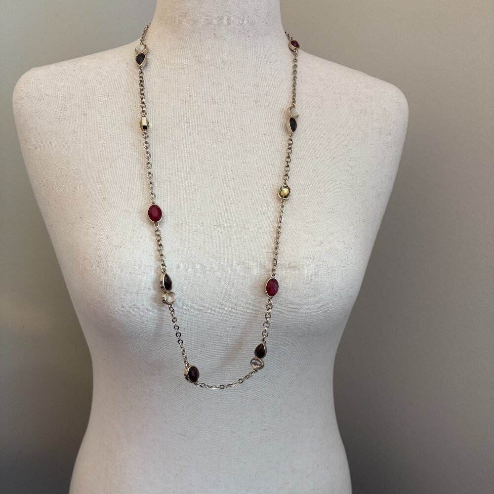 White House Black Market Long Station Necklace